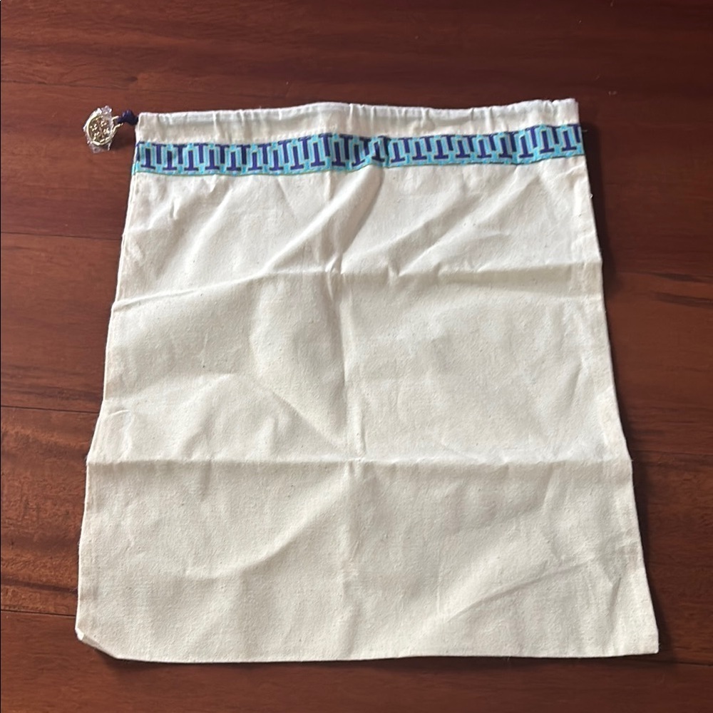 Tory Burch Cream and Blue Accessory Dust Bag for shoes or small purse